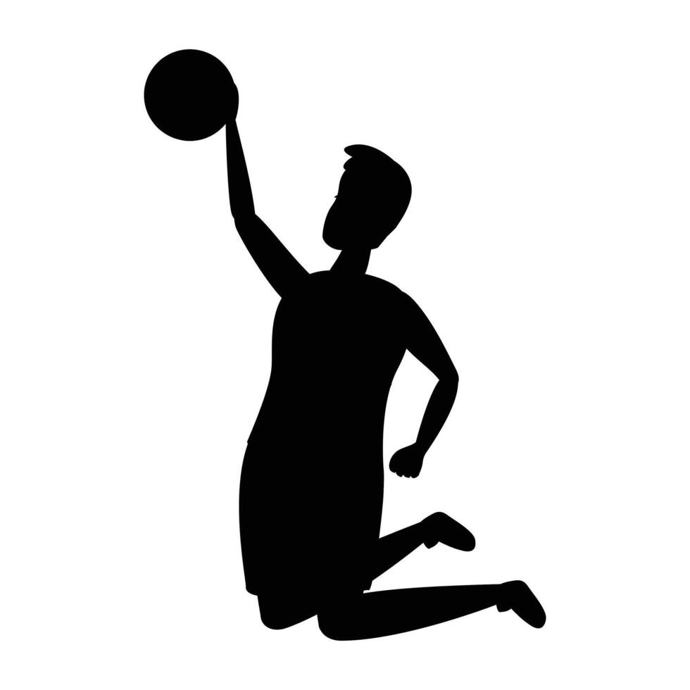 Male Basketball Players Silhouettes Icon for Sports and Team Themes vector