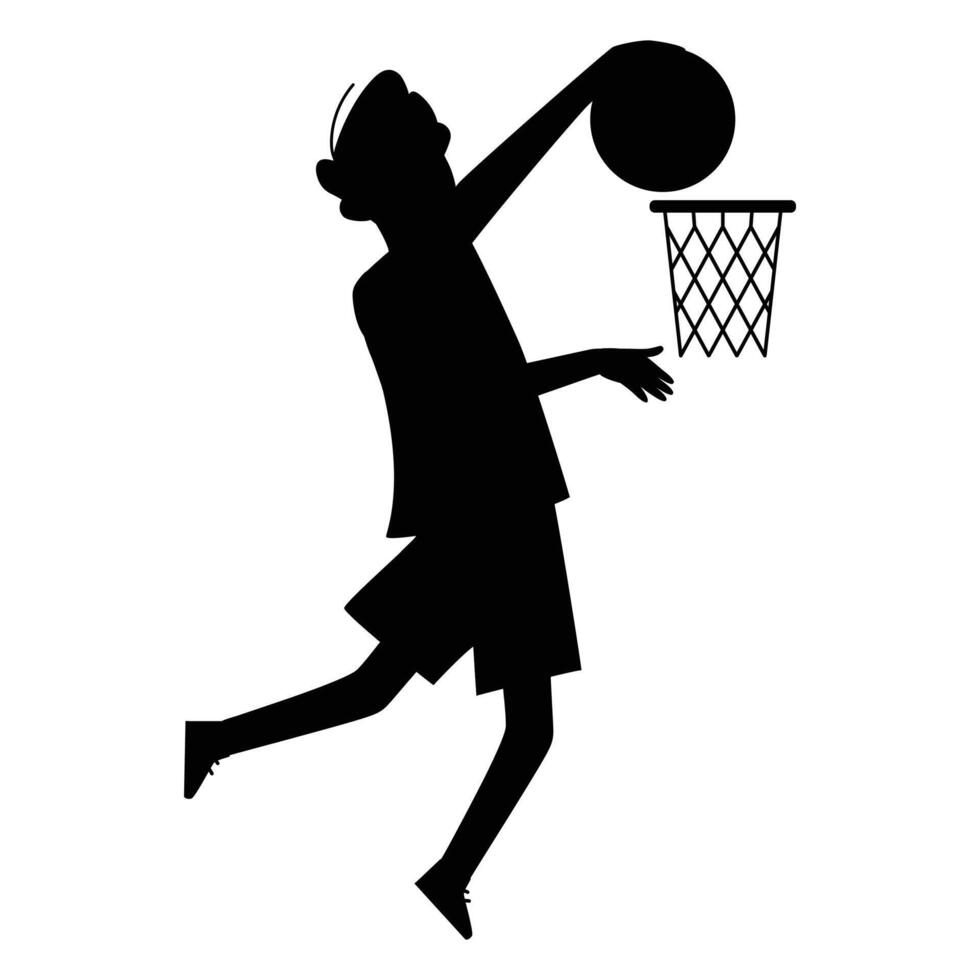 Male Basketball Players Silhouettes Icon for Sports and Team Themes vector