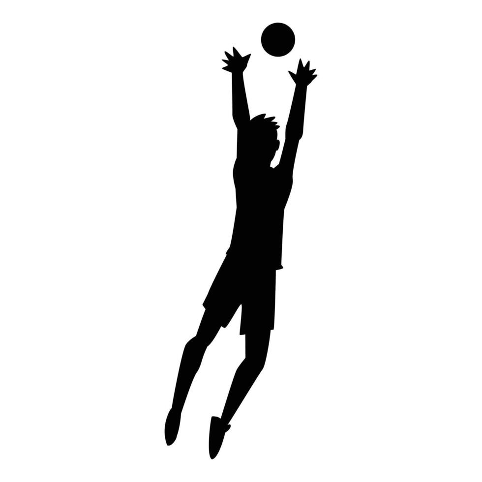 Volleyball Player Silhouette Icon for Sports and Athletic Themes vector