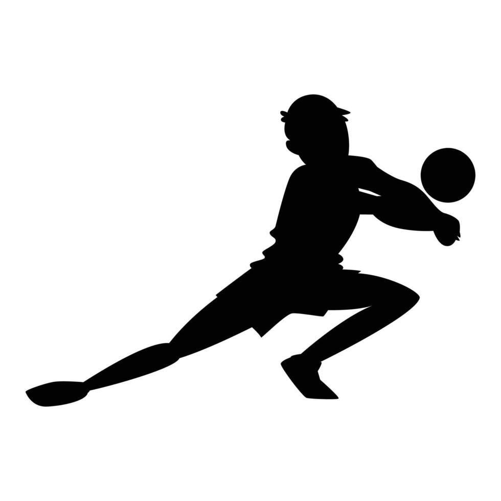 Volleyball Player Silhouette Icon for Sports and Athletic Themes vector