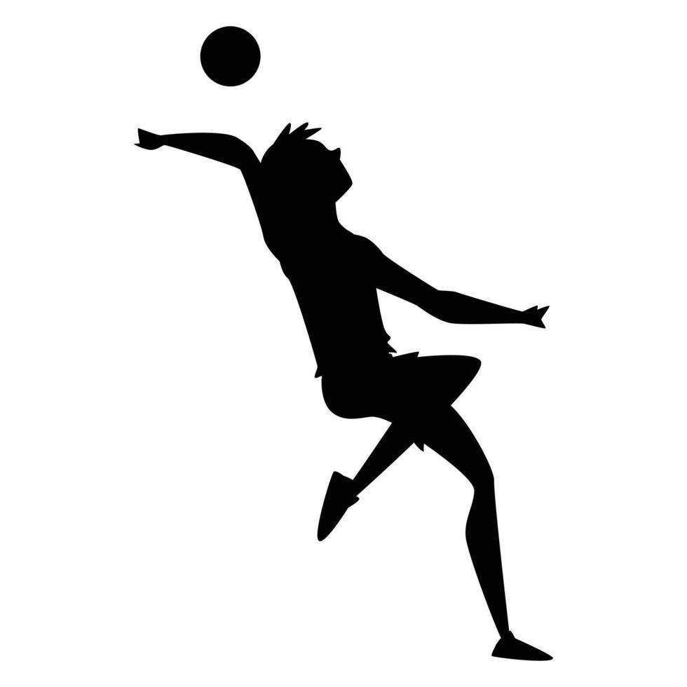 Volleyball Player Silhouette Icon for Sports and Athletic Themes vector