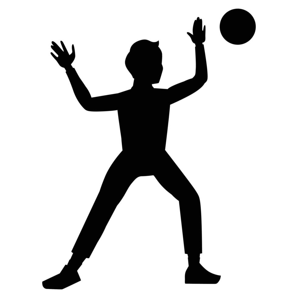 Handball Player Men Silhouette Icon for Sports and Athletic Themes vector