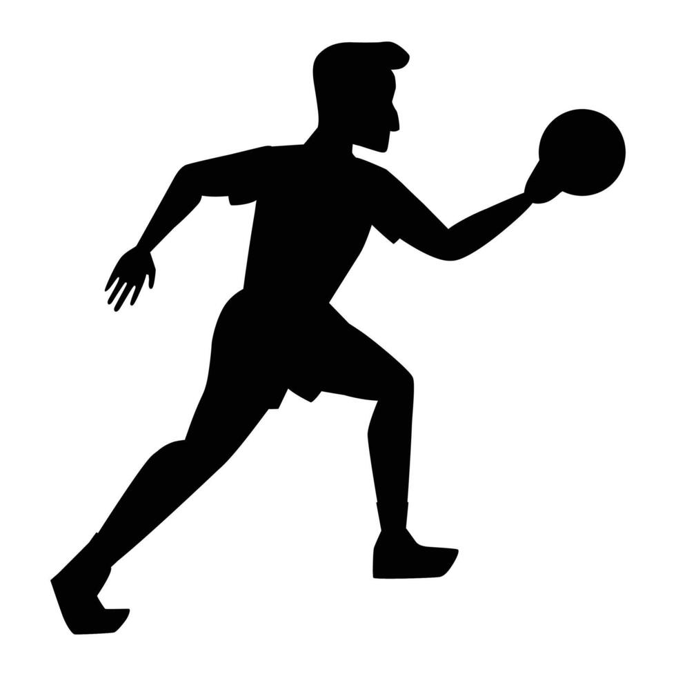 Handball Player Men Silhouette Icon for Sports and Athletic Themes vector