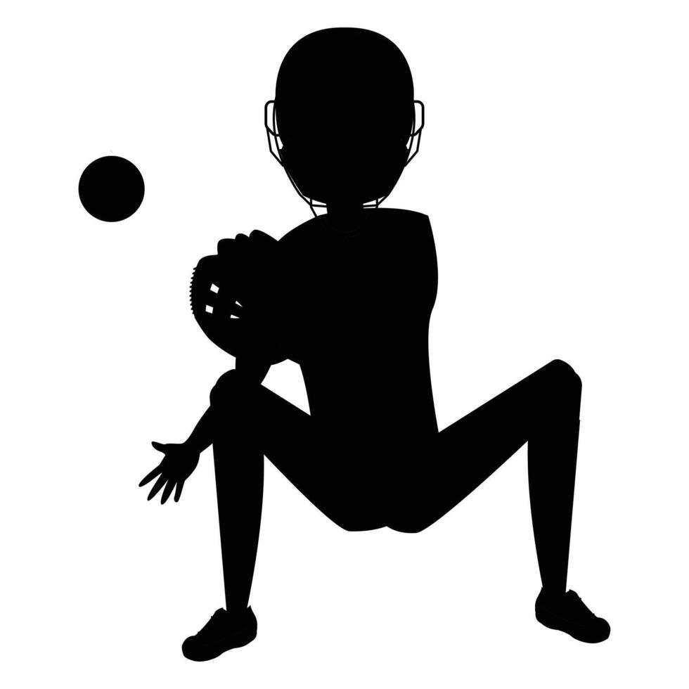Baseball Man Silhouette Bundle Icon for Sports and Athletic Themes vector