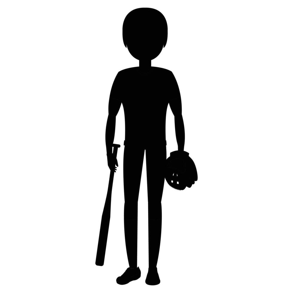 Baseball Man Silhouette Bundle Icon for Sports and Athletic Themes vector