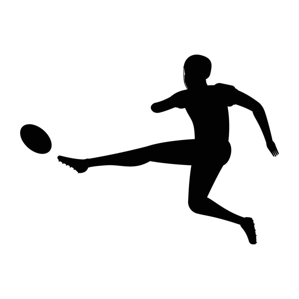 Rugby Player Posing Full Body Silhouette Icon for Sports Themes vector