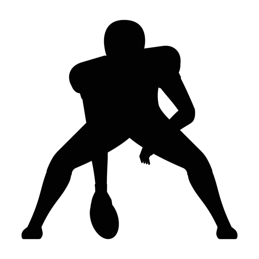 Rugby Player Posing Full Body Silhouette Icon for Sports Themes vector