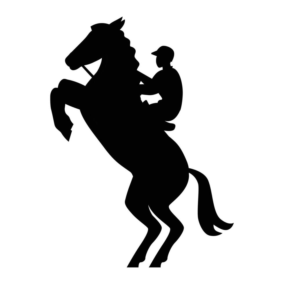 Show Jumping Horse Silhouette Icon for Equestrian and Sports Themes vector