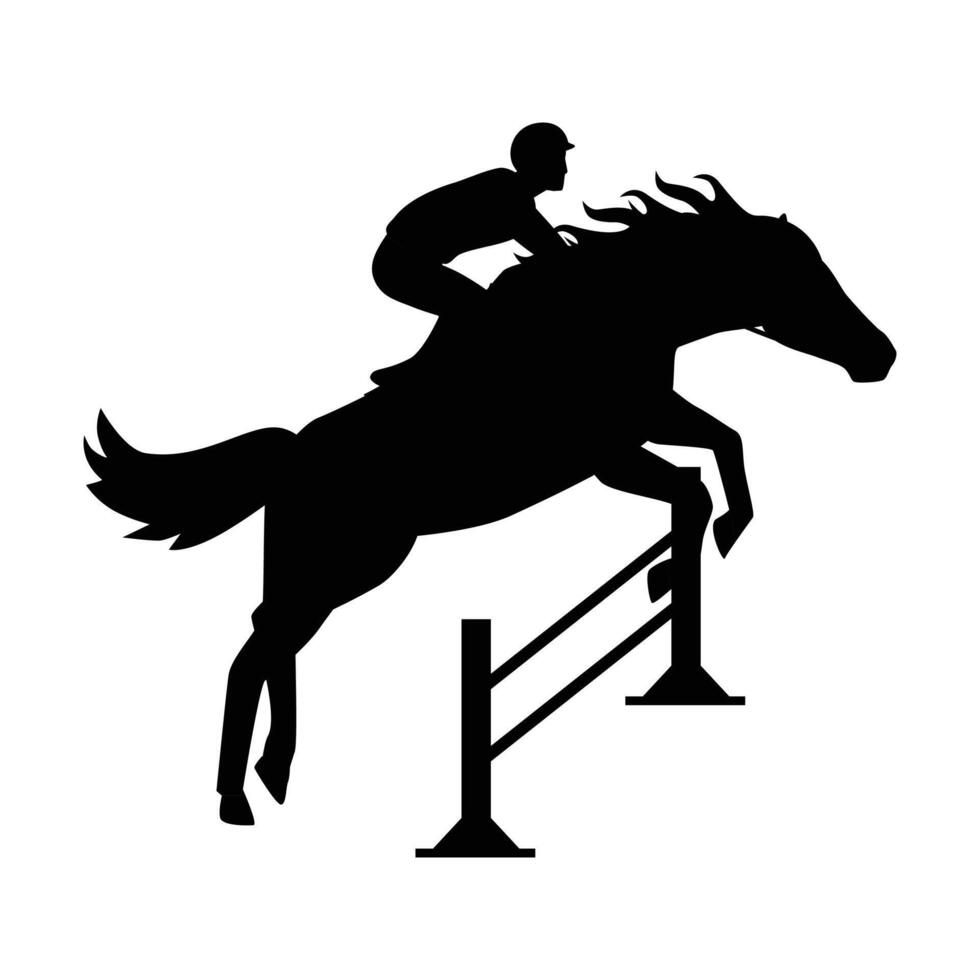 Show Jumping Horse Silhouette Icon for Equestrian and Sports Themes vector