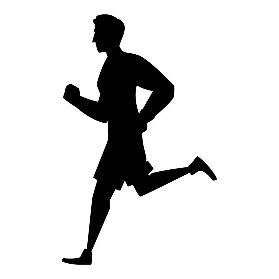 Running Silhouette Man Icon for Sports and Fitness Themes vector