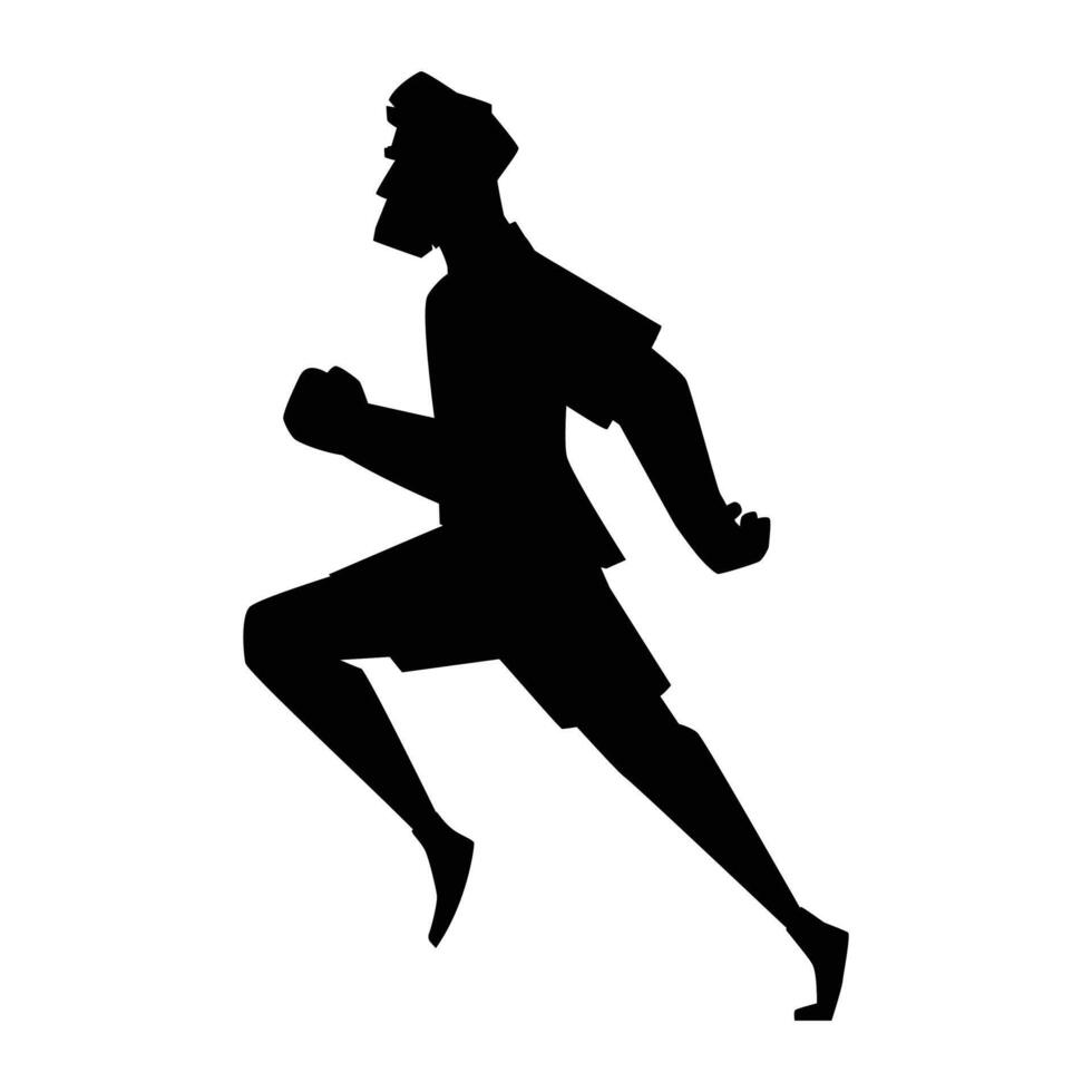 Running Silhouette Man Icon for Sports and Fitness Themes vector
