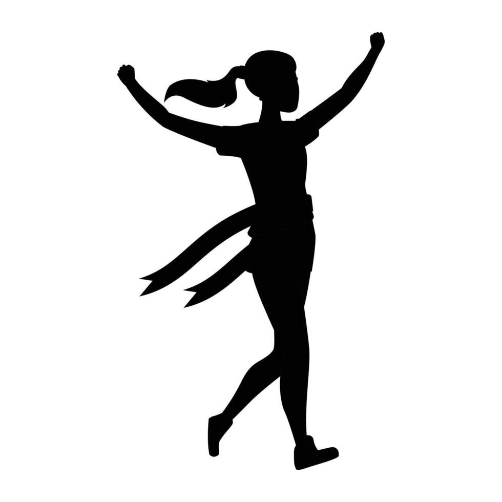Marathon Runner Silhouette Icon for Sports and Endurance Themes vector