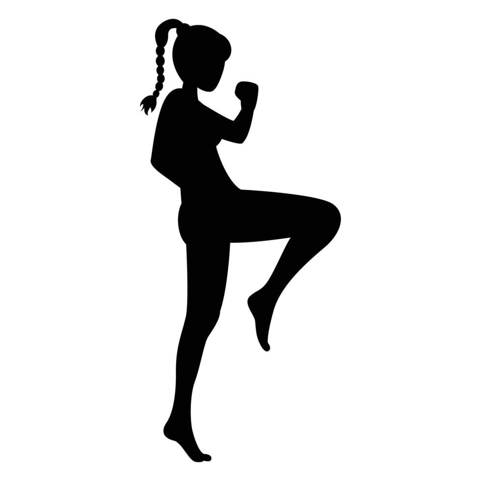 Muay Thai Silhouette Icon for Martial Arts and Combat Sports vector