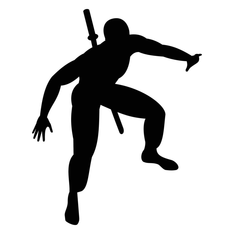 Ninja Silhouette Icon for Martial Arts and Action Themes vector