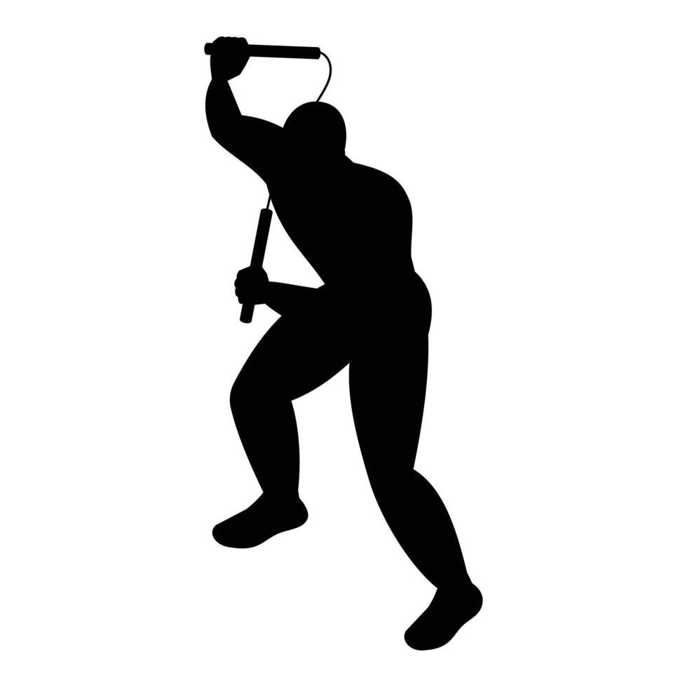 Ninja Silhouette Icon for Martial Arts and Action Themes vector