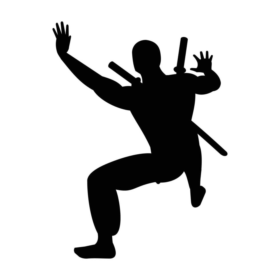 Ninja Silhouette Icon for Martial Arts and Action Themes vector