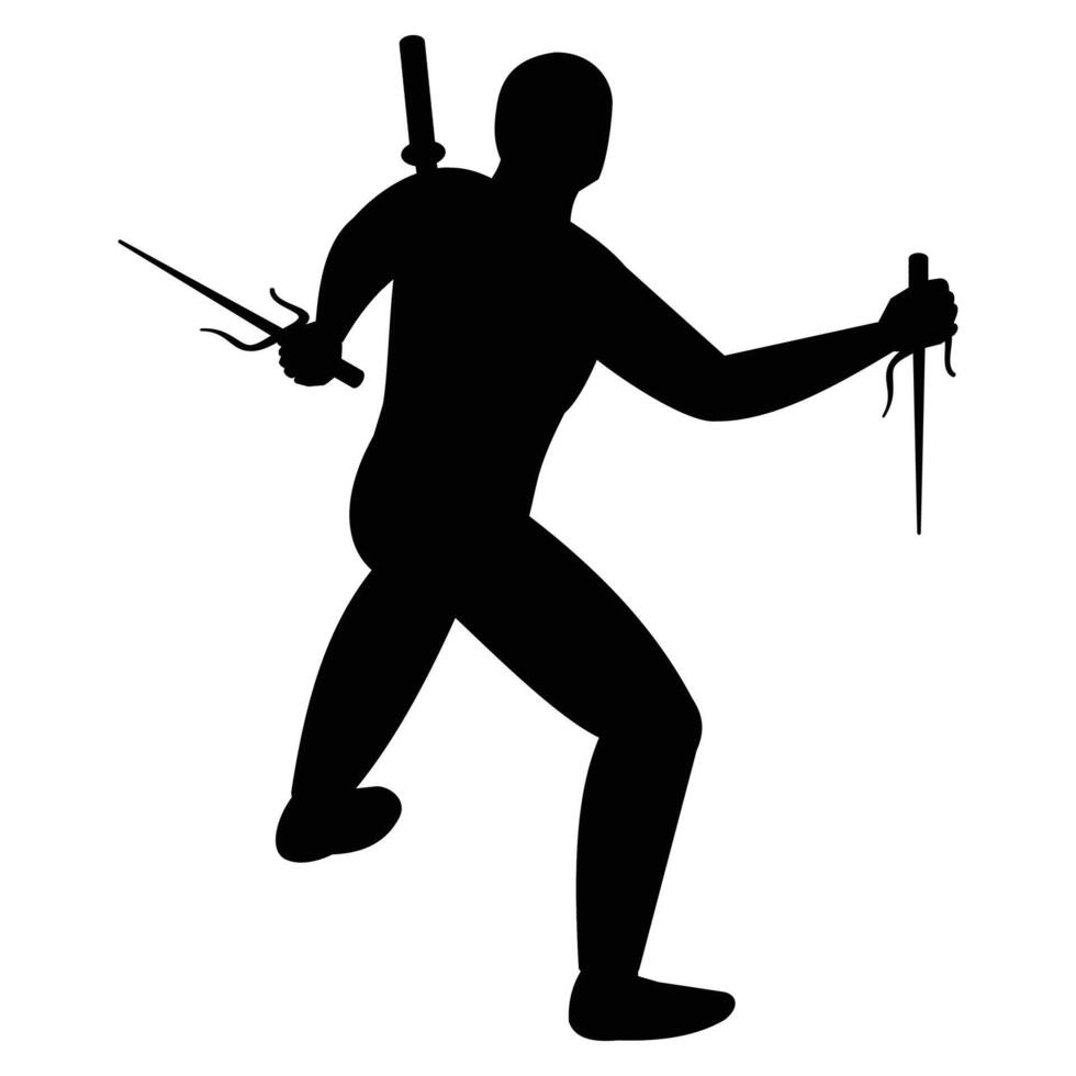 Ninja Silhouette Icon for Martial Arts and Action Themes vector