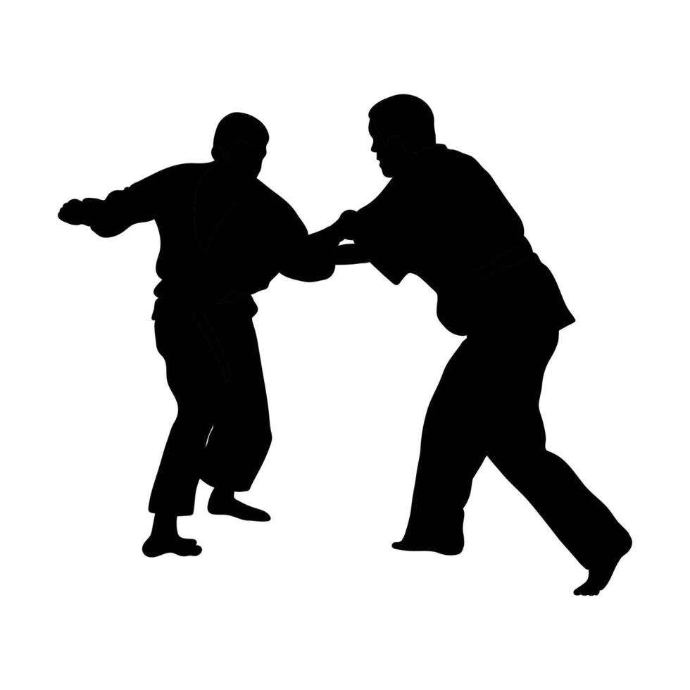 Silhouette of Judo Icon for Martial Arts and Combat Sports vector