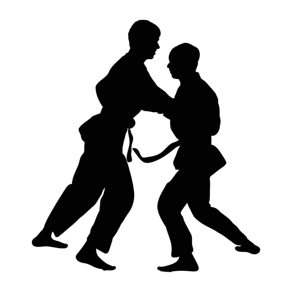 Silhouette of Judo Icon for Martial Arts and Combat Sports vector