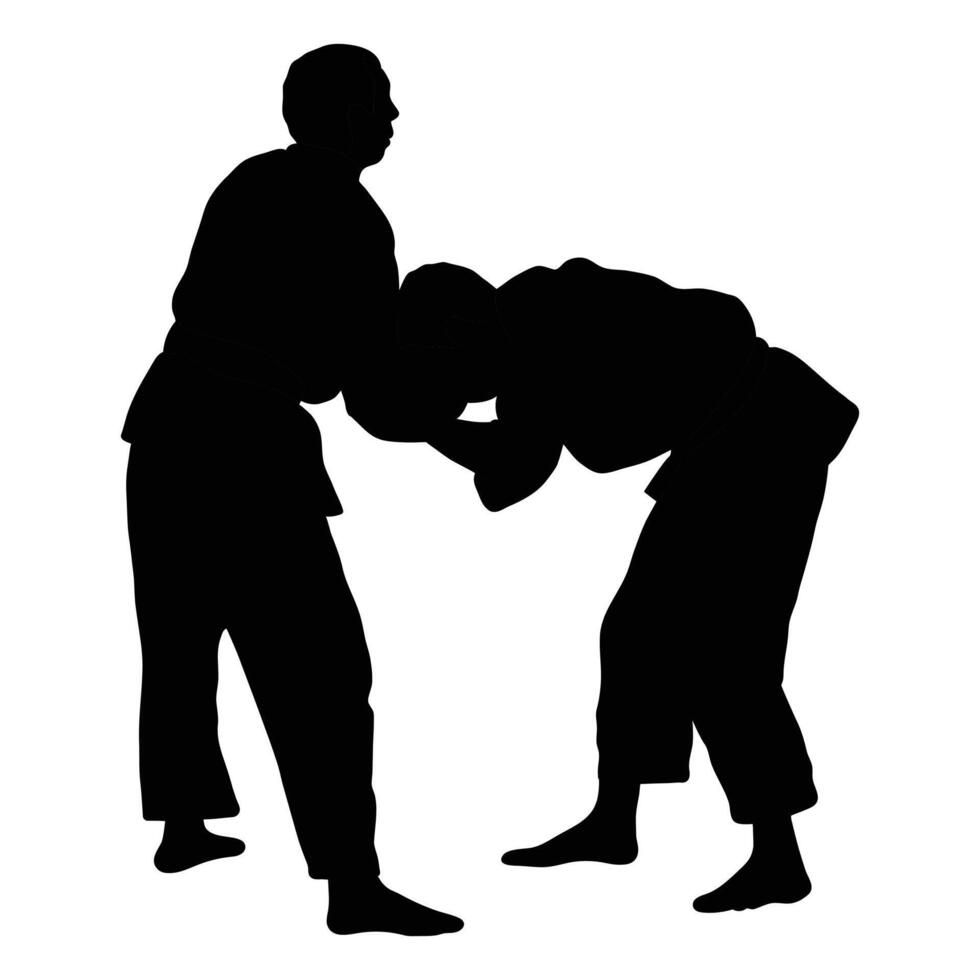 Silhouette of Judo Icon for Martial Arts and Combat Sports vector