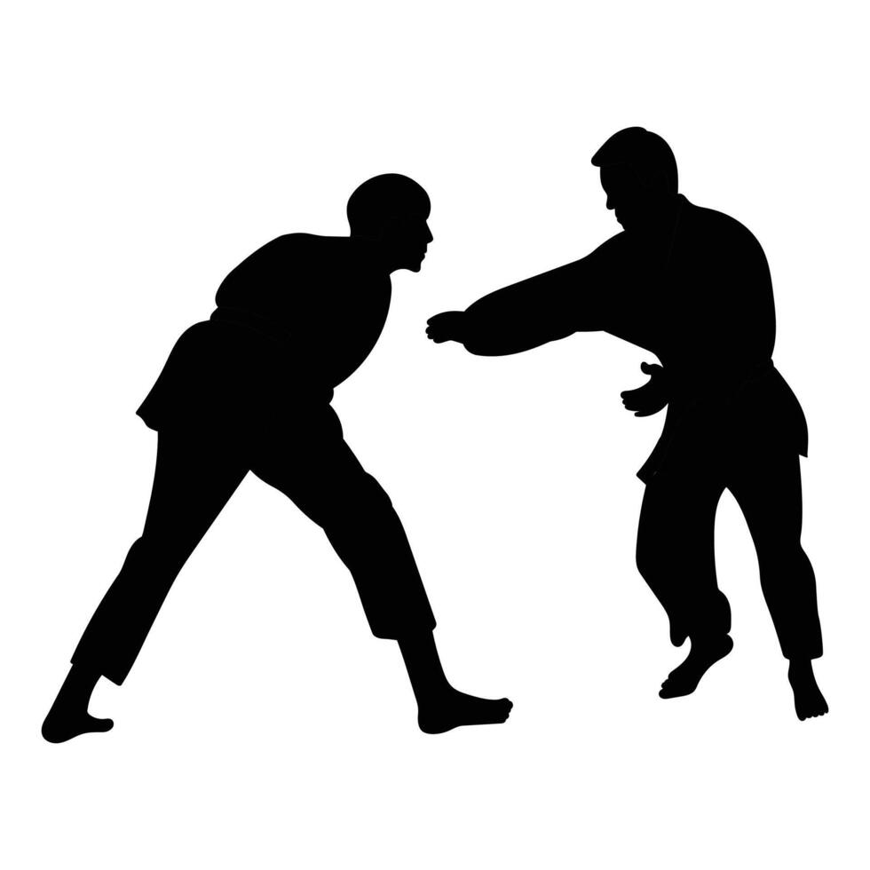 Silhouette of Judo Icon for Martial Arts and Combat Sports vector