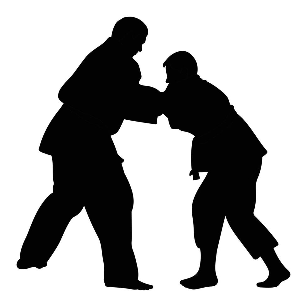 Silhouette of Judo Icon for Martial Arts and Combat Sports vector