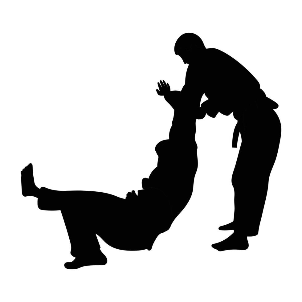 Silhouette of Judo Icon for Martial Arts and Combat Sports vector