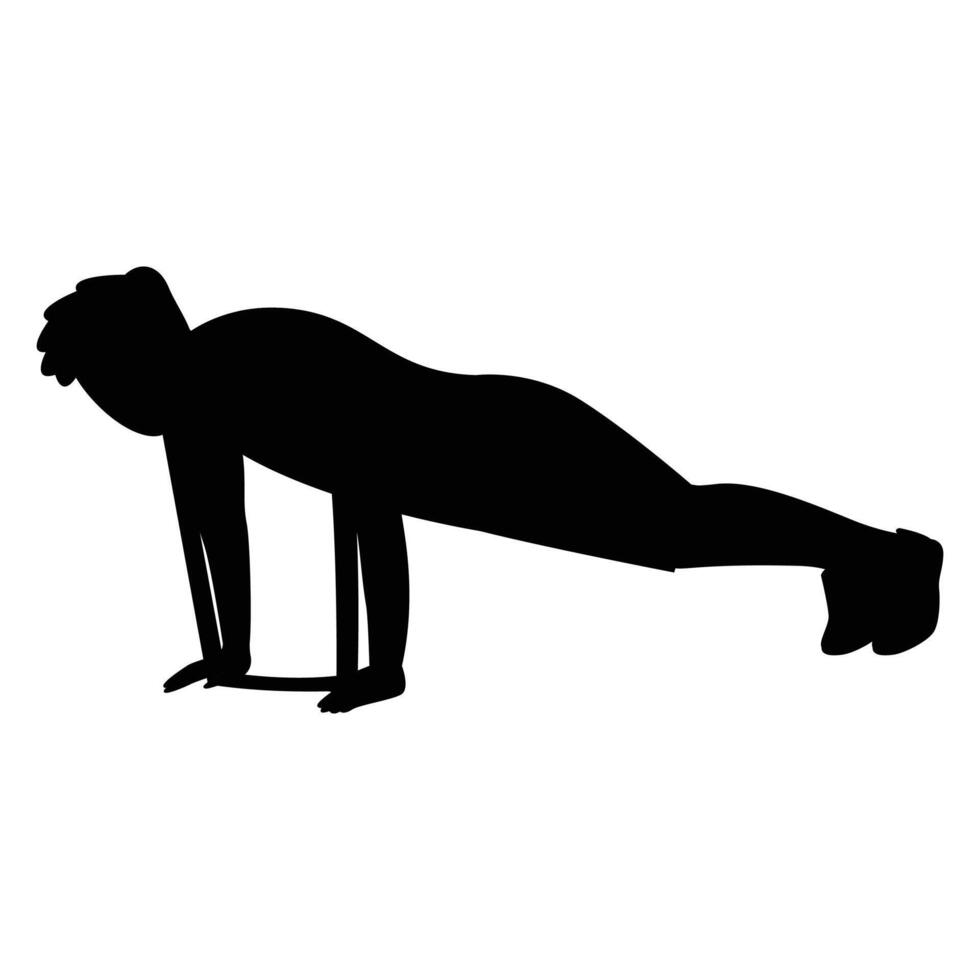 Silhouette of Male Fitness Working Out Icon for Exercise and Health Themes vector