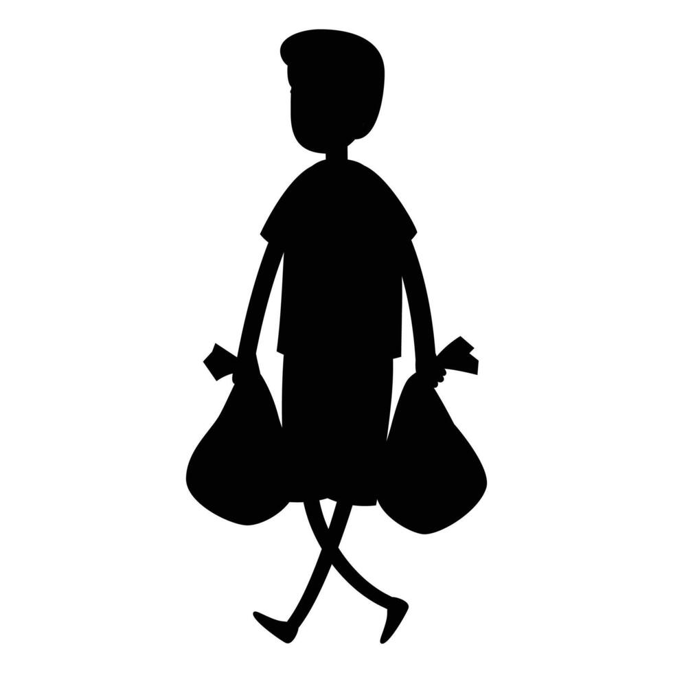 Cleaner and Garbage Silhouettes Icon for Cleaning and Waste Management Themes vector