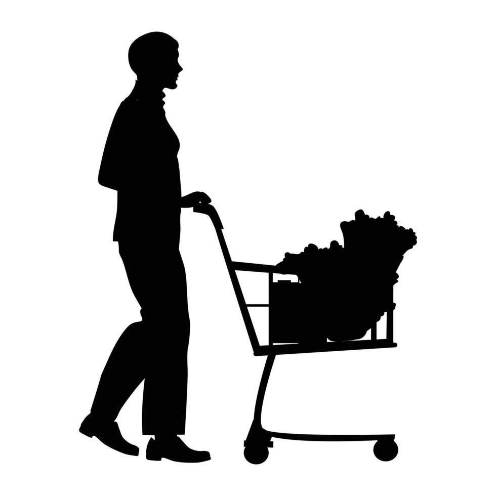 Silhouette of Shopping Men Icon for Retail and Lifestyle Themes vector