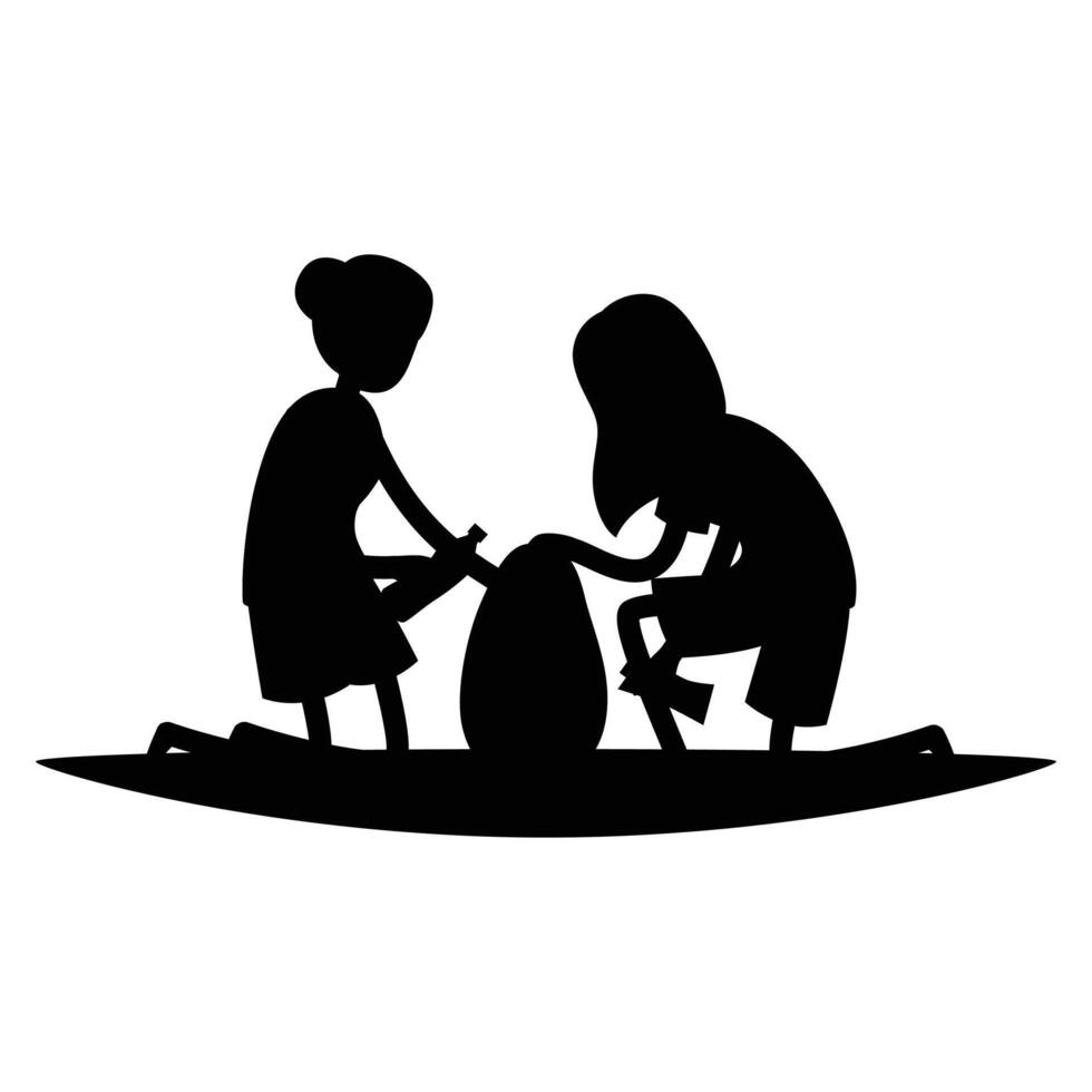 Cleaner and Garbage Silhouettes Icon for Cleaning and Waste Management Themes vector