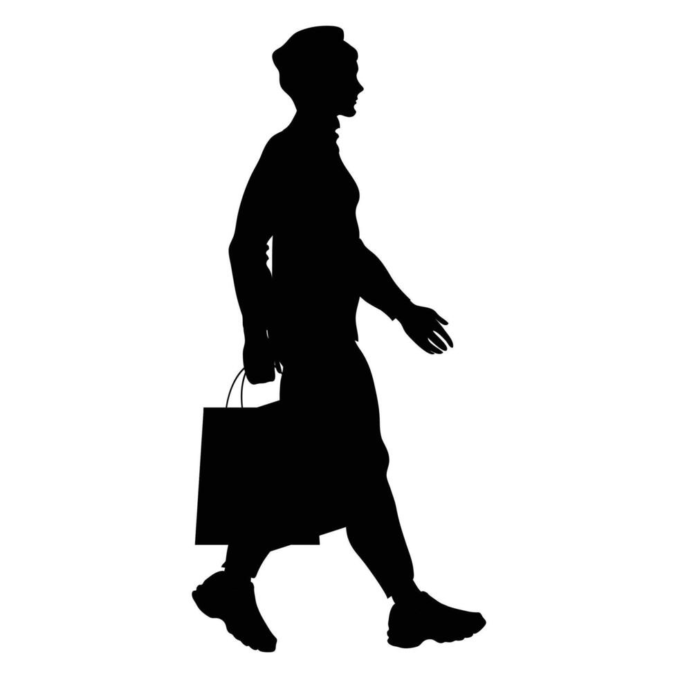 Silhouette of Shopping Men Icon for Retail and Lifestyle Themes vector