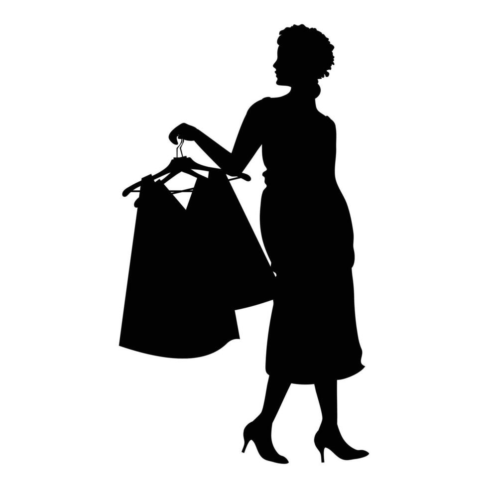 Women Shopping Silhouette Icon for Retail and Fashion Themes vector