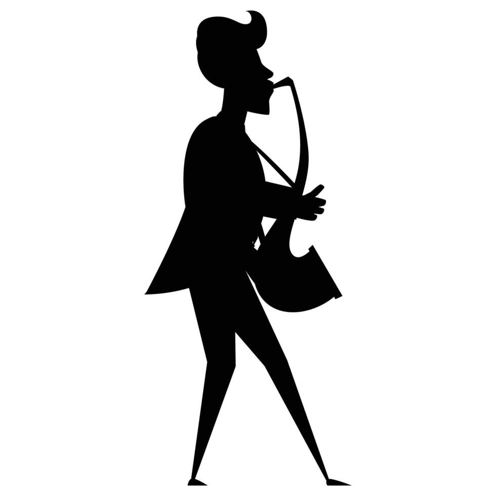 Silhouettes of Jazz Musicians Icon for Music and Performance Themes vector