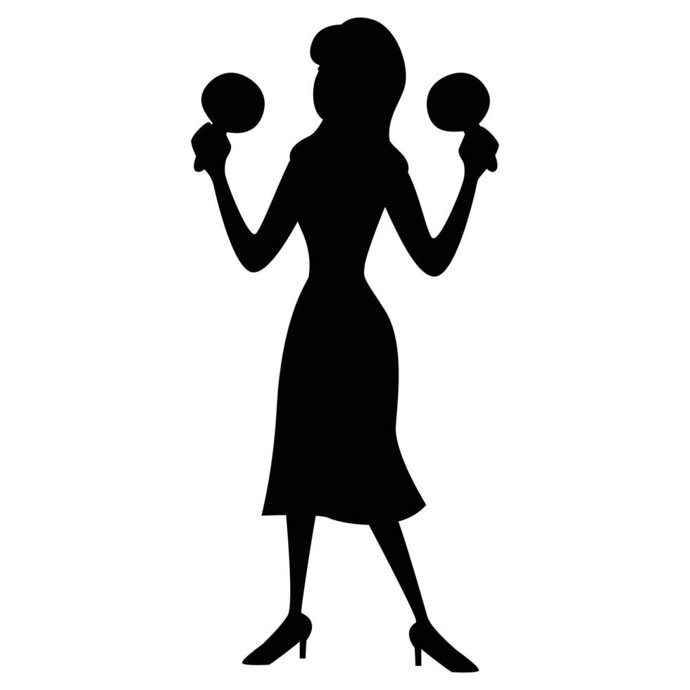 Silhouette of Woman Music Band with Vocalist Icon for Performance and Entertainment Themes vector