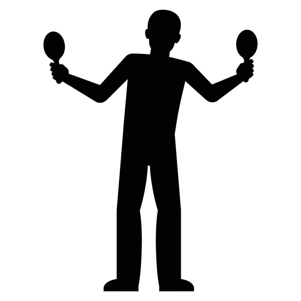 Silhouettes of Men Musicians Playing Different Instruments Icon for Music Themes vector