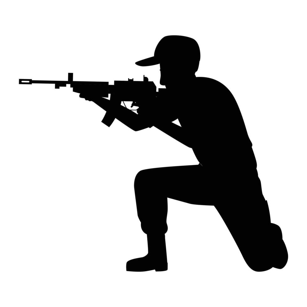 Silhouette of Military Army Icon for Defense and Warfare Themes vector