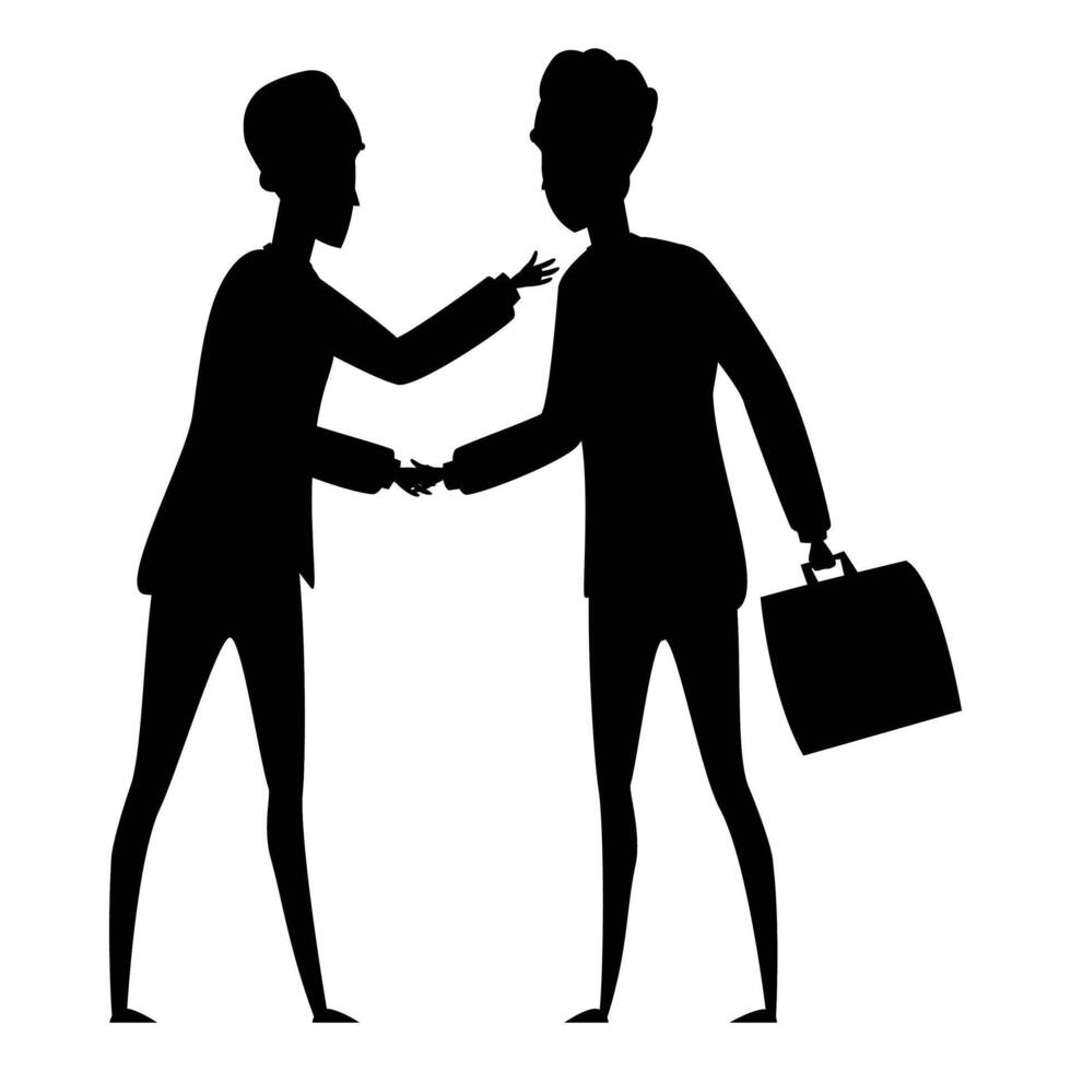 Silhouettes of Business People Sitting in Meetings vector