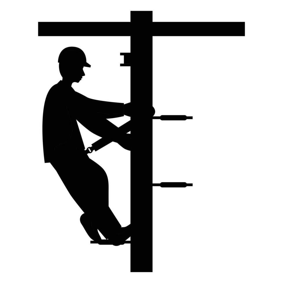 Silhouette of an Engineer Holding a Blueprint vector
