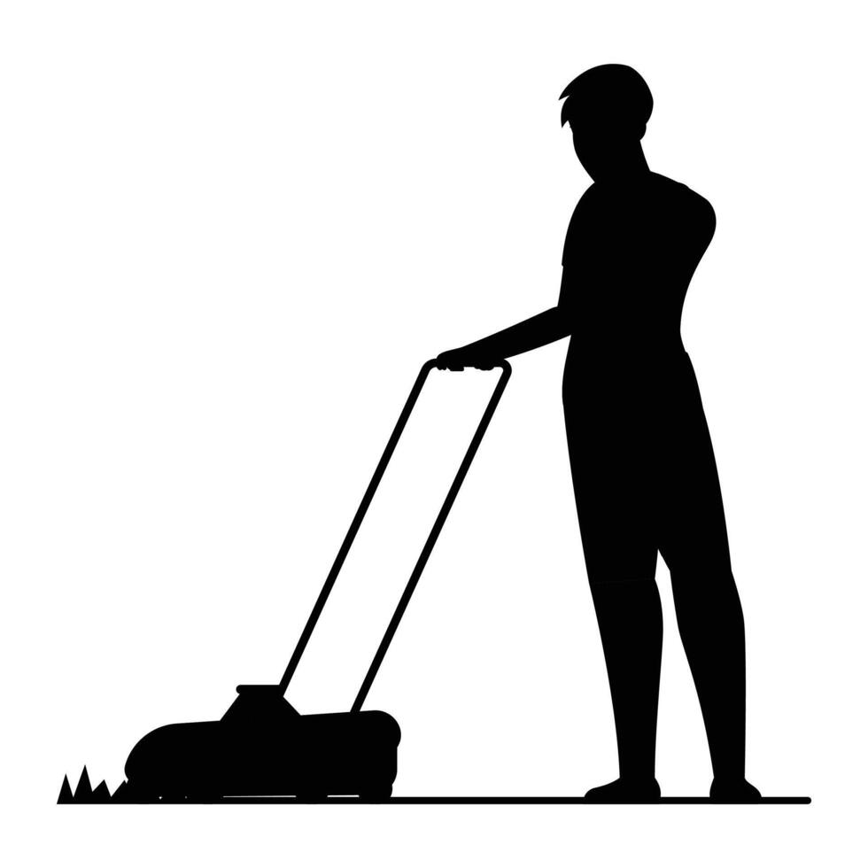 Silhouette of a Gardener Holding a Watering Can vector