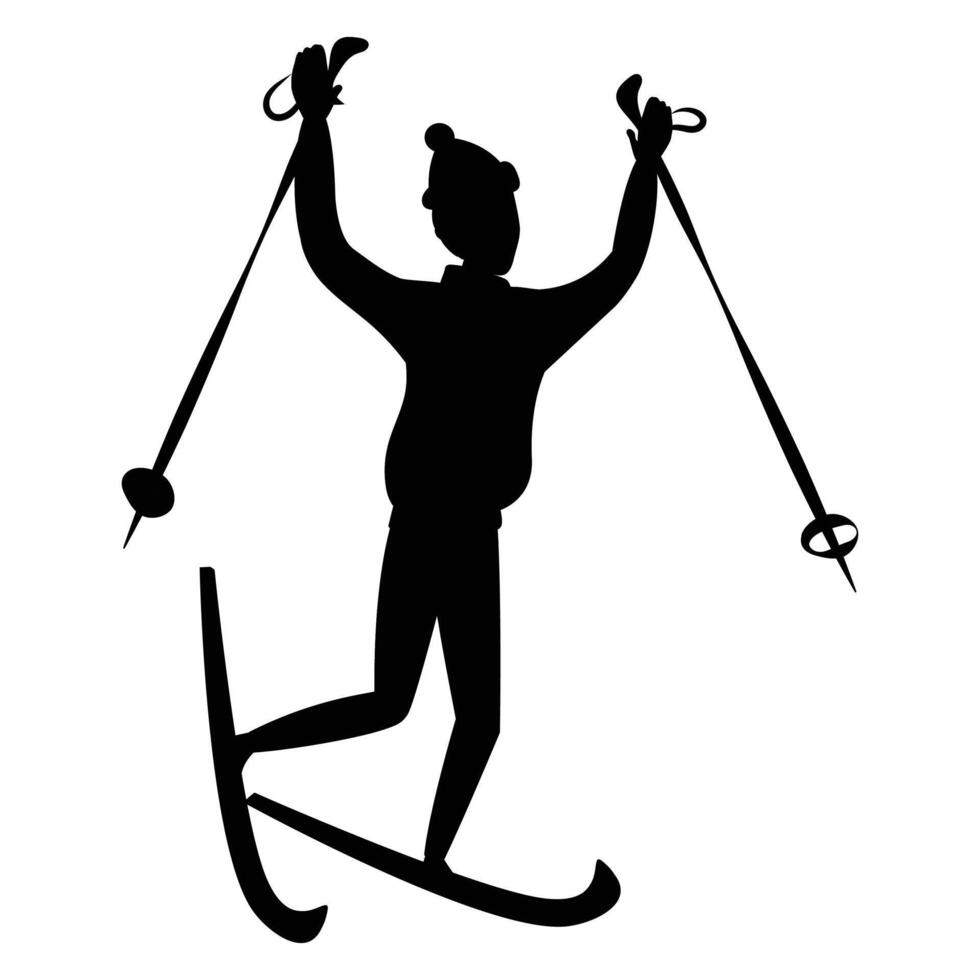 Silhouettes of Winter Fun Activities on Ice and Snow vector