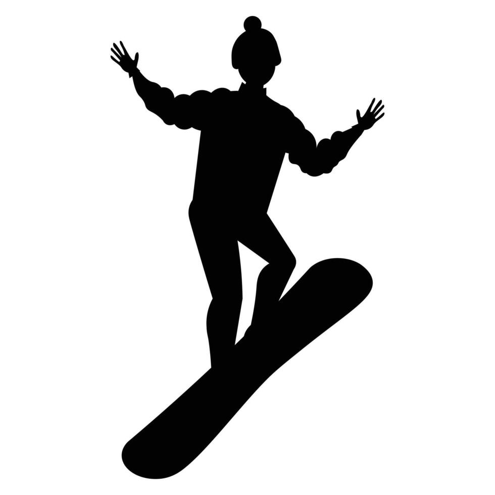 Silhouettes of Winter Fun Activities in Snow and Ice vector