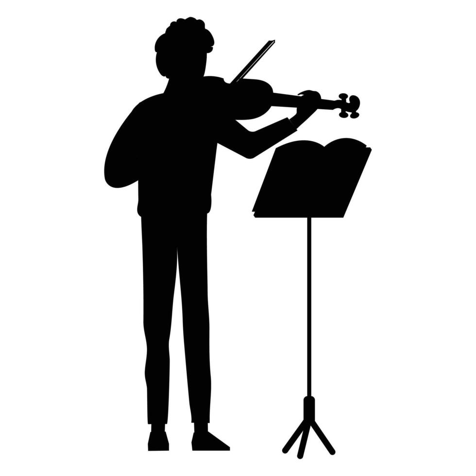 Silhouettes of Musicians Playing Various Musical Instruments vector