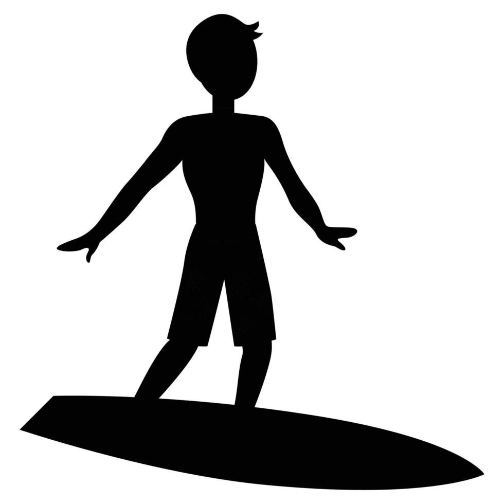 Silhouettes of People Enjoying a Summer Vacation at the Beach vector