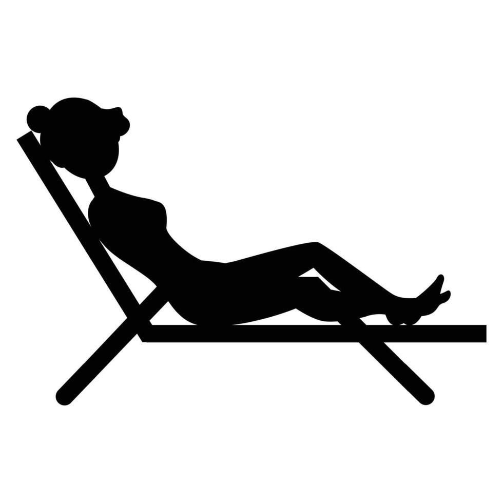 Silhouettes of People Enjoying a Summer Vacation at the Beach vector