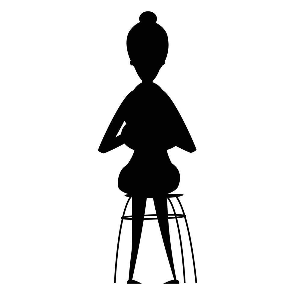 Silhouettes of Business Ladies in Professional Poses vector