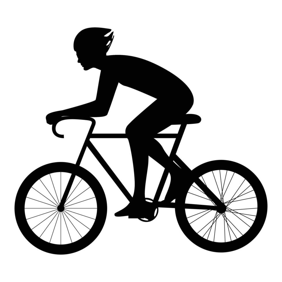 Bike Silhouette Cyclist in Motion Against Scenic View vector