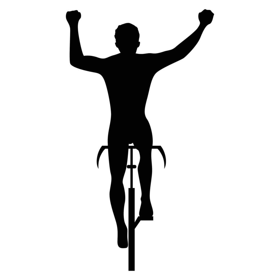 Bike Silhouette Cyclist in Motion Against Scenic View vector
