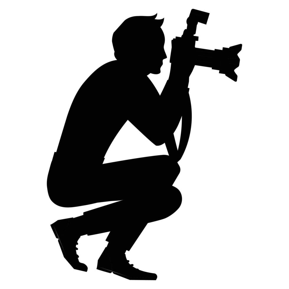 Photographer Silhouette Capturing the Perfect Shot vector