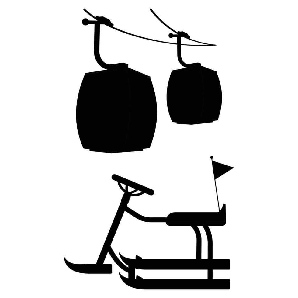 Winter Equipment Silhouettes Snow Gear and Accessories vector